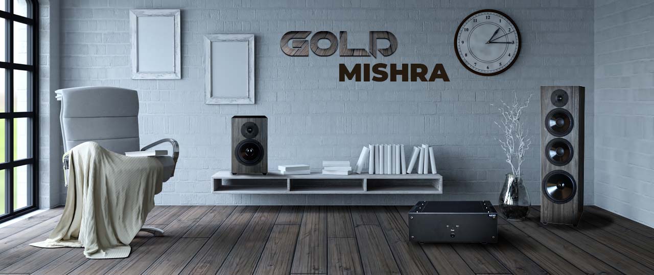 Gold Mishra 2-Way Bookshelf Speakers - INDIQAUDIO